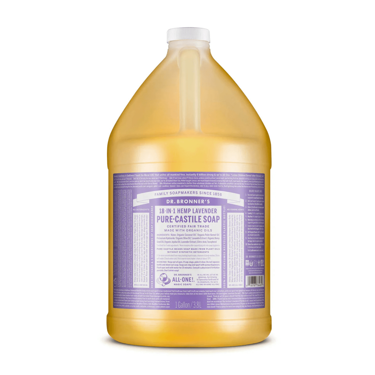 Lavender Pure - Castile Liquid Soap 3.8L - Eco Natural Products - Dr. Bronner - Liquid Soap