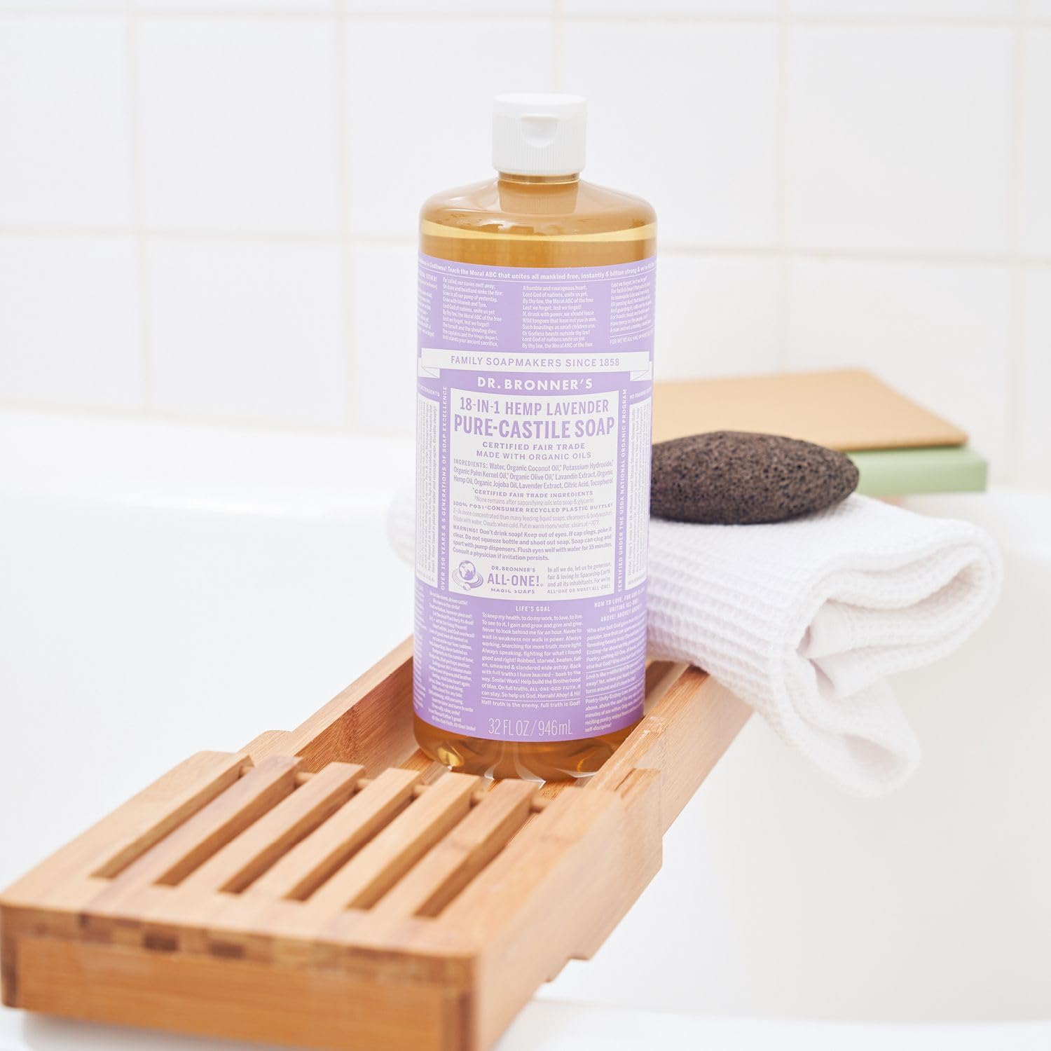 Lavender Pure - Castile Liquid Soap 946ml - Eco Natural Products - Dr. Bronner - Liquid Soap