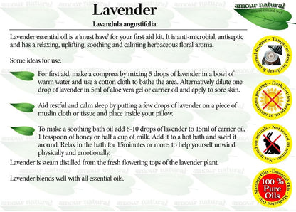 Lavender Pure Essential Oil 10ml - Amour Natural - Essential Oil - Eco Natural Products