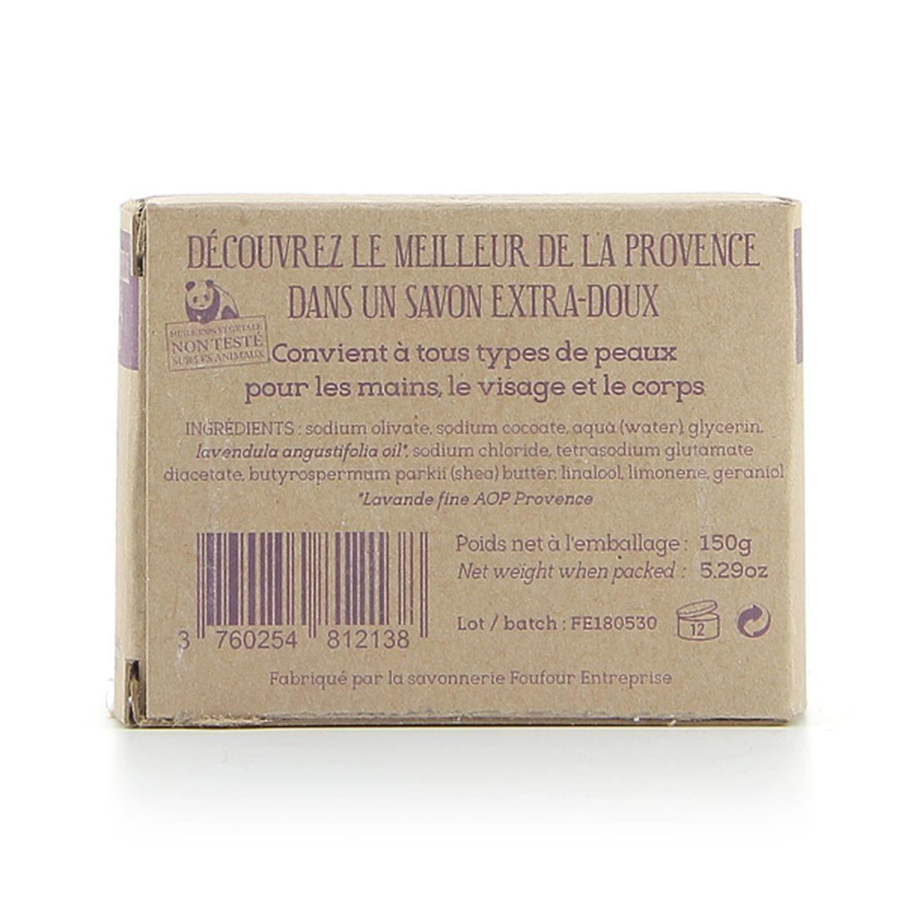 Lavender Soap 99% Natural Palm Oil Free 150g - FouFour - Savon de Marseille - Bar Soap - Eco Natural Products