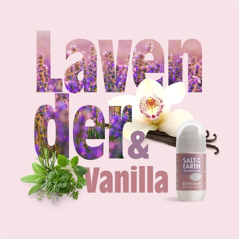 Lavender Vanilla Refillable Roll - On Deodorant 75ml - Salt Of the Earth - Deodorant - Eco Natural Products