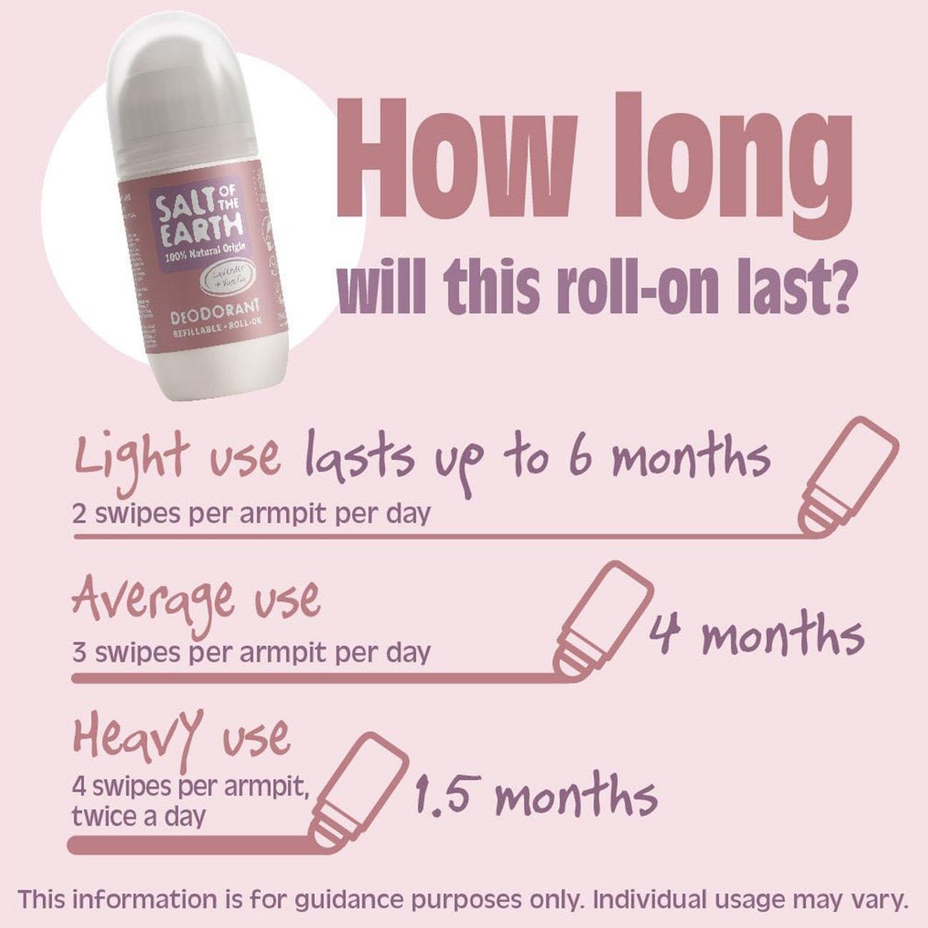 Lavender Vanilla Refillable Roll - On Deodorant 75ml - Salt Of the Earth - Deodorant - Eco Natural Products