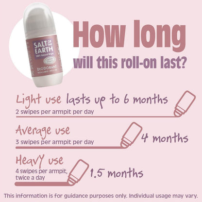 Lavender Vanilla Refillable Roll - On Deodorant 75ml - Salt Of the Earth - Deodorant - Eco Natural Products