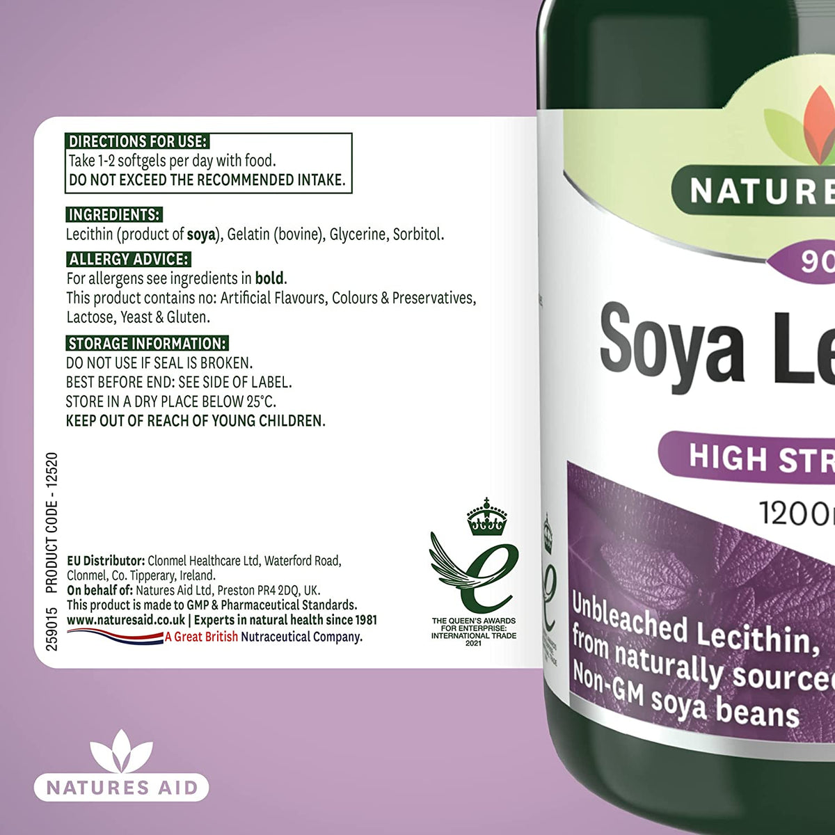 Lecithin 1200mg 90 Softgels - Natures Aid - Vitamins & Supplements - Eco Natural Products