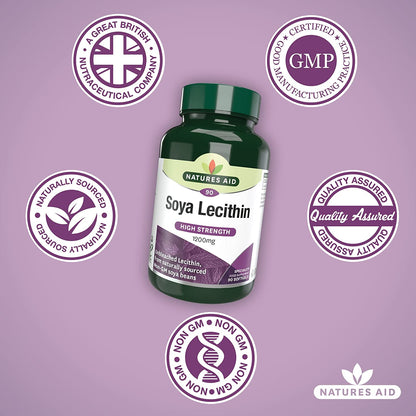 Lecithin 1200mg 90 Softgels - Natures Aid - Vitamins & Supplements - Eco Natural Products