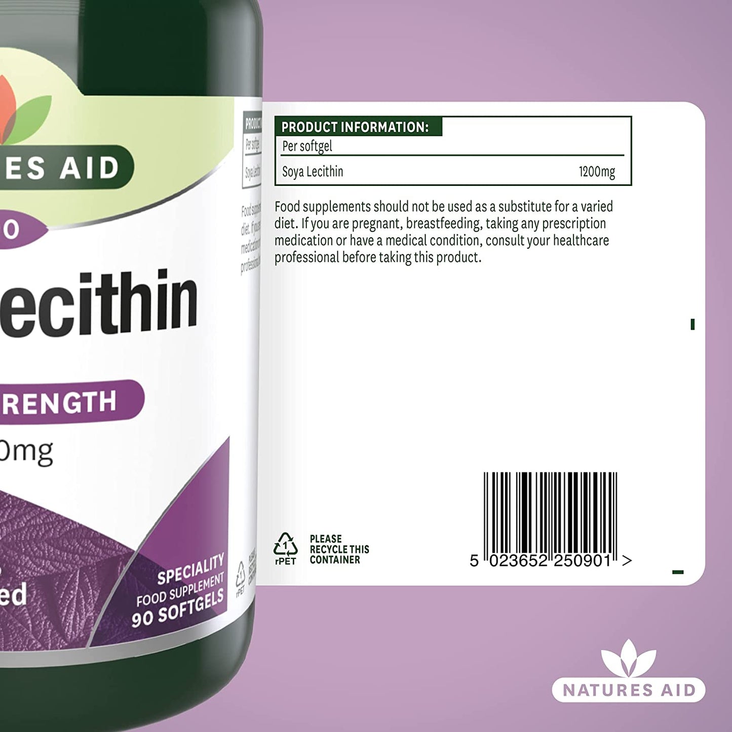 Lecithin 1200mg 90 Softgels - Natures Aid - Vitamins & Supplements - Eco Natural Products