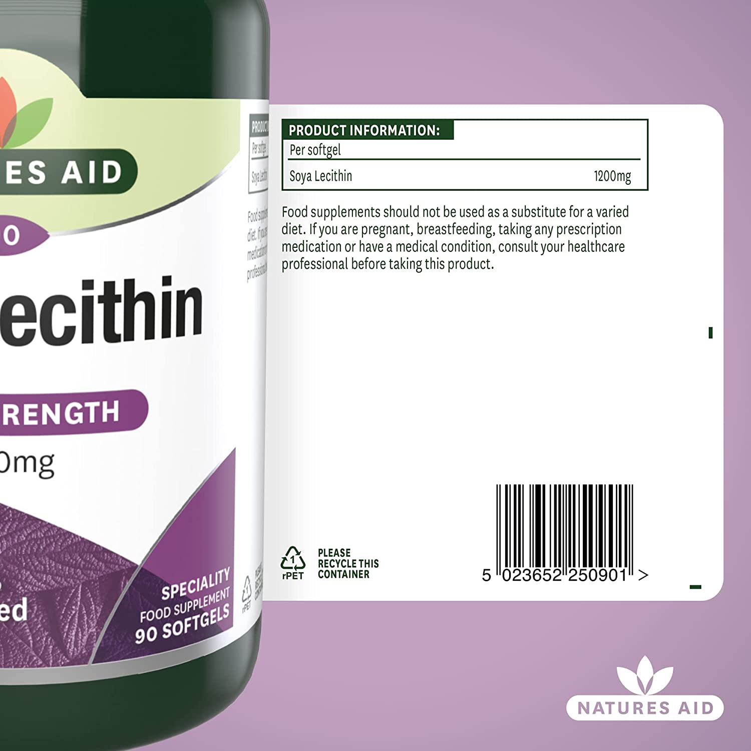 Lecithin 1200mg 90 Softgels - Natures Aid - Vitamins & Supplements - Eco Natural Products