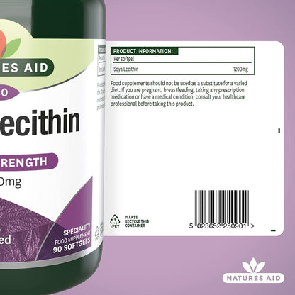 Lecithin 1200mg 90 Softgels - Natures Aid - Vitamins & Supplements - Eco Natural Products