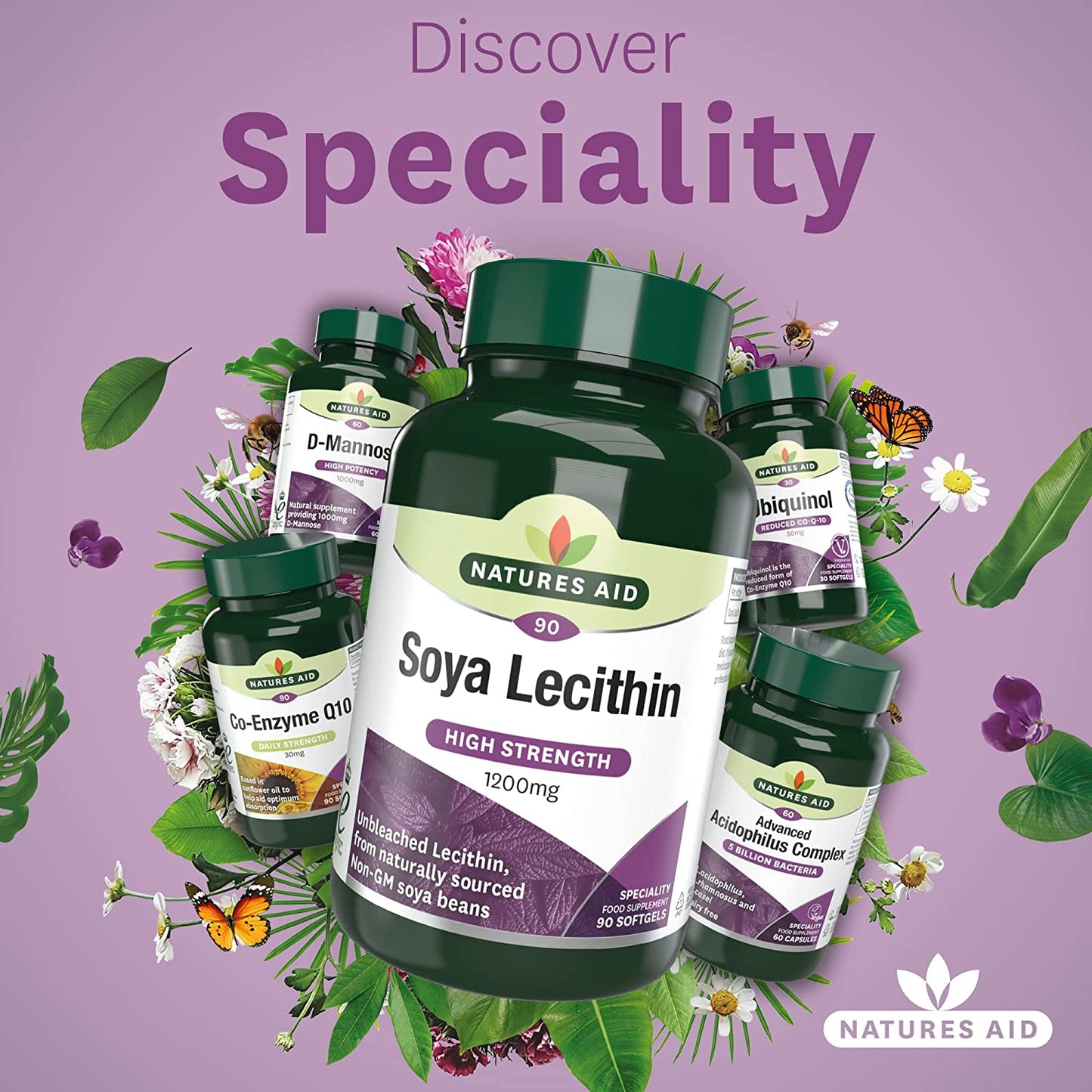 Lecithin 1200mg 90 Softgels - Natures Aid - Vitamins & Supplements - Eco Natural Products