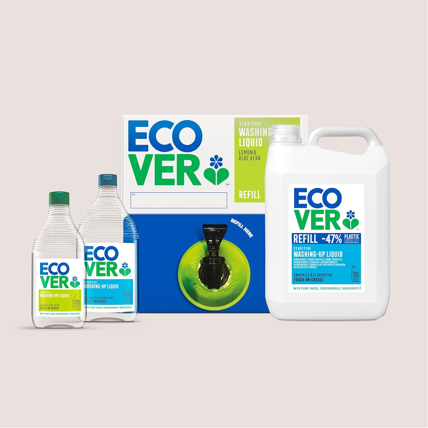 Lemon and Aloe Vera Washing Up Liquid 450ml - Eco Natural Products - Ecover - Washing Up Liquid