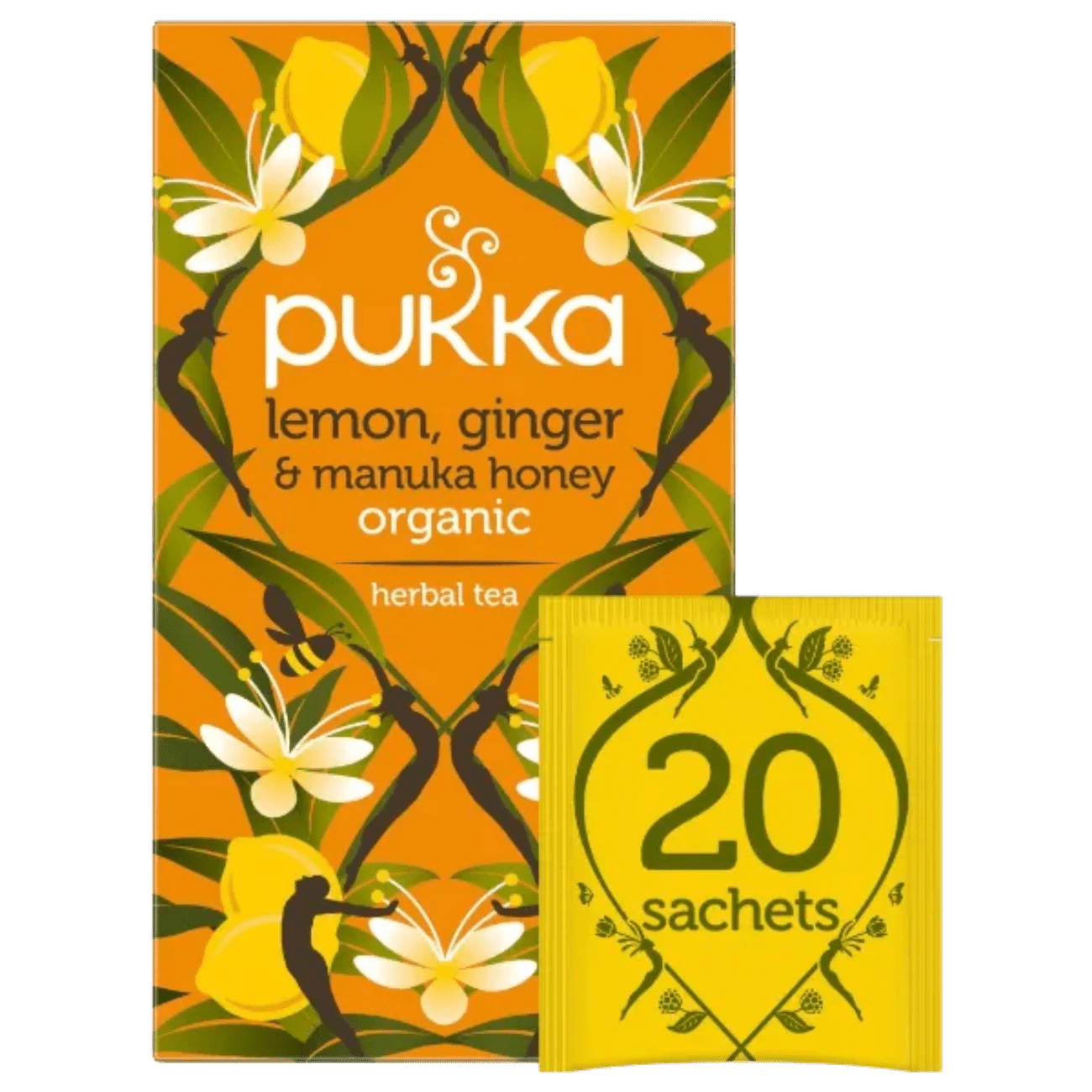 Lemon Ginger & Manuka Honey Tea 20 Bags - Pukka Herbs - Herbal Tea - Eco Natural Products