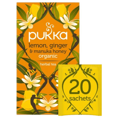 Lemon Ginger & Manuka Honey Tea 20 Bags - Pukka Herbs - Herbal Tea - Eco Natural Products