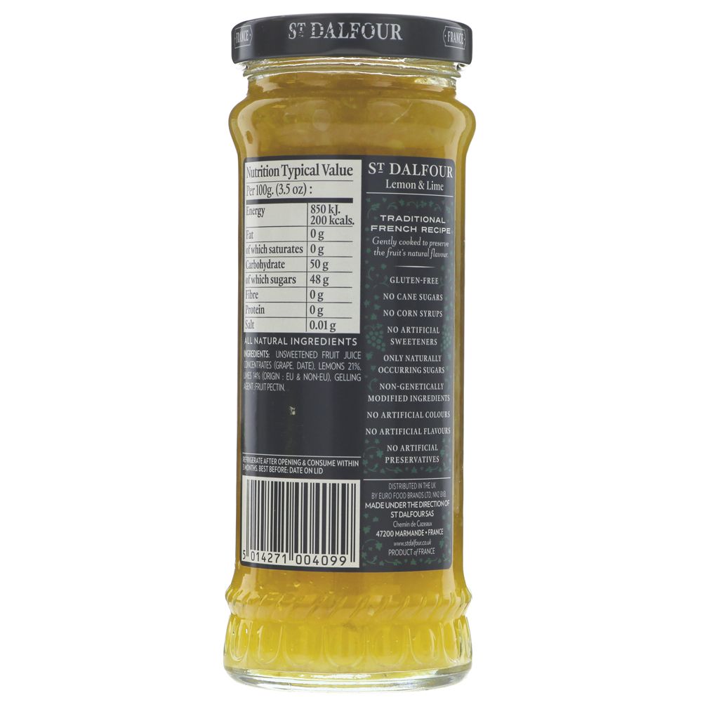 Lemon & Lime Fruit Spread 284g - St Dalfour - Fruit Spreads - St Dalfour