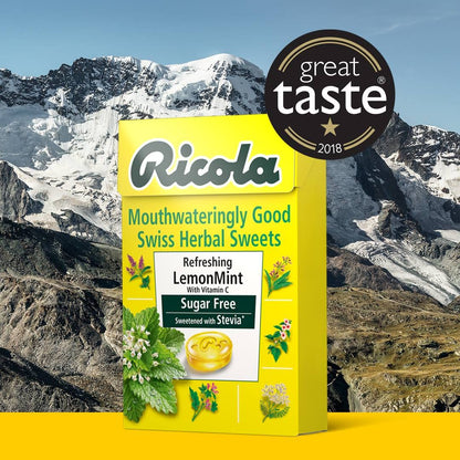 Lemon Mint Sugar Free with Stevia Swiss Herbal Sweets 45g - Ricola - Herbal sweets - Eco Natural Products