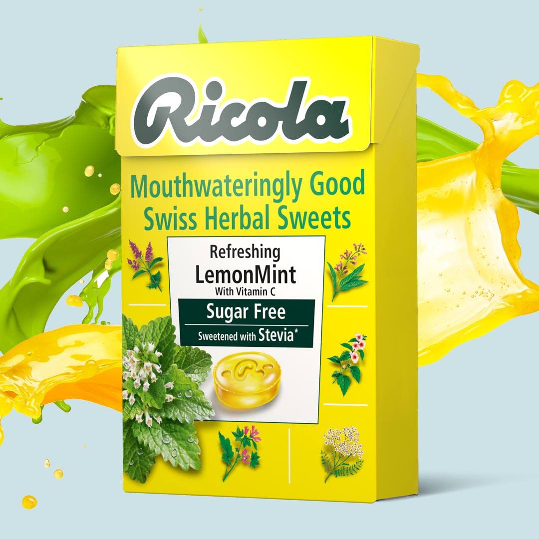 Lemon Mint Sugar Free with Stevia Swiss Herbal Sweets 45g - Ricola - Herbal sweets - Eco Natural Products