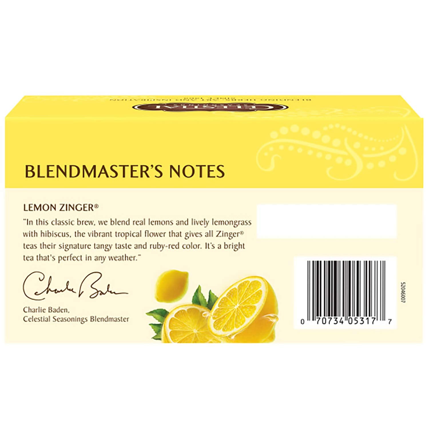 Lemon Zinger Herbal Tea 20 Bags - Eco Natural Products - Celestial Seasonings - Herbal Tea