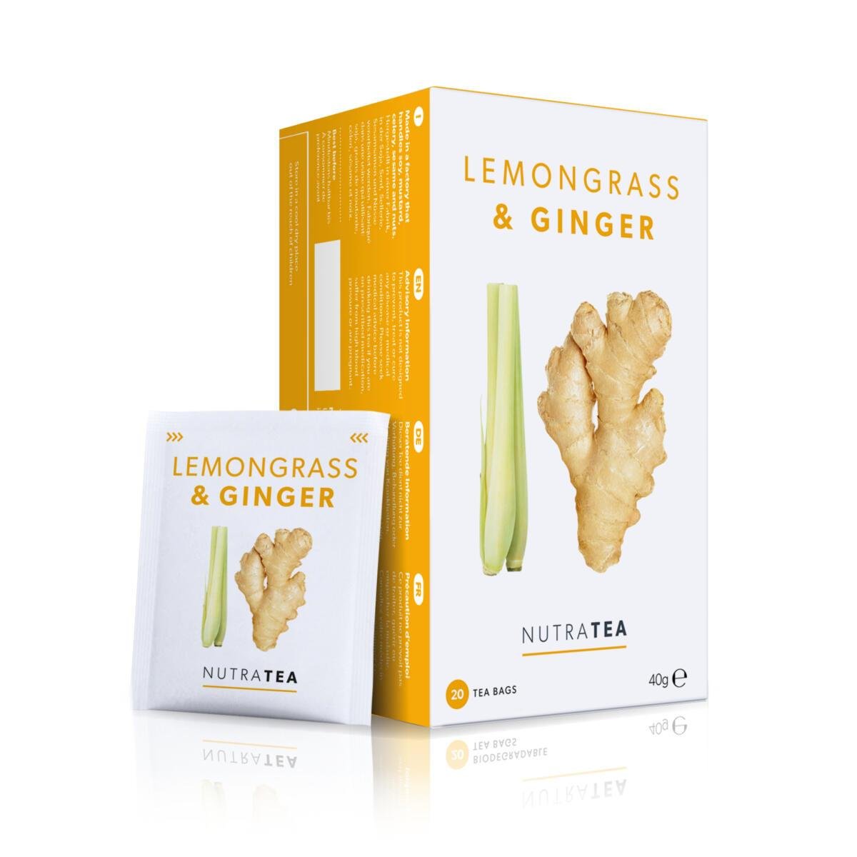 Lemongrass & Ginger Herbal Tea 20 Bags - Eco Natural Products - NutraTea - Herbal tea