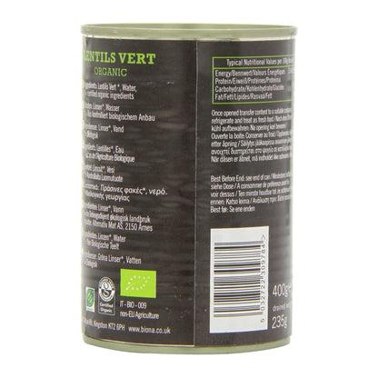Lentils Vert 400g - Biona - Preserved Vegetables - Eco Natural Products