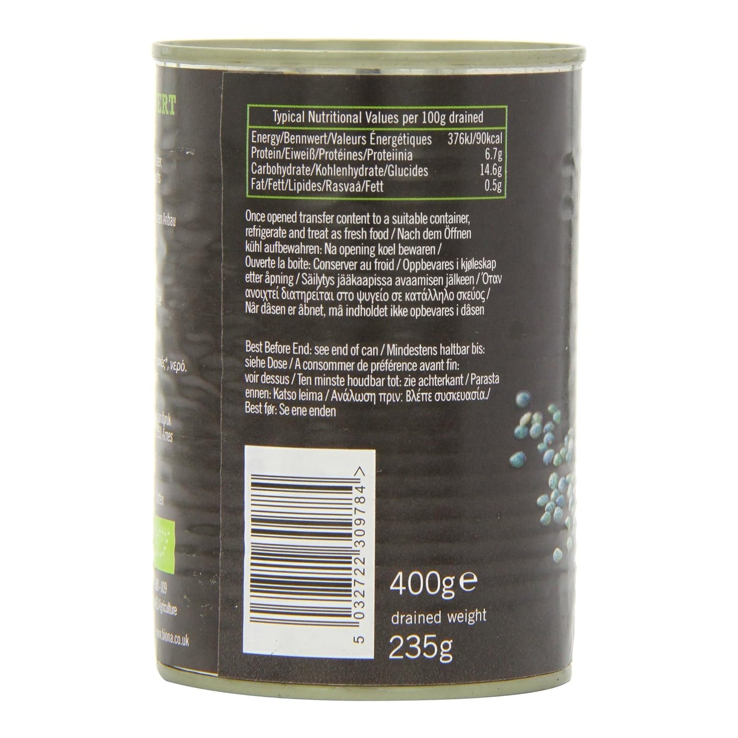 Lentils Vert 400g - Biona - Preserved Vegetables - Eco Natural Products