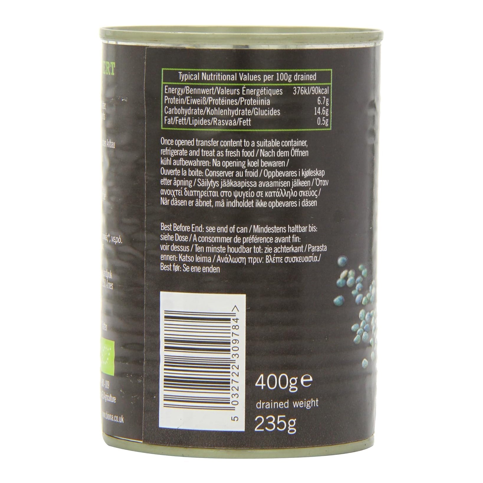 Lentils Vert 400g - Biona - Preserved Vegetables - Eco Natural Products