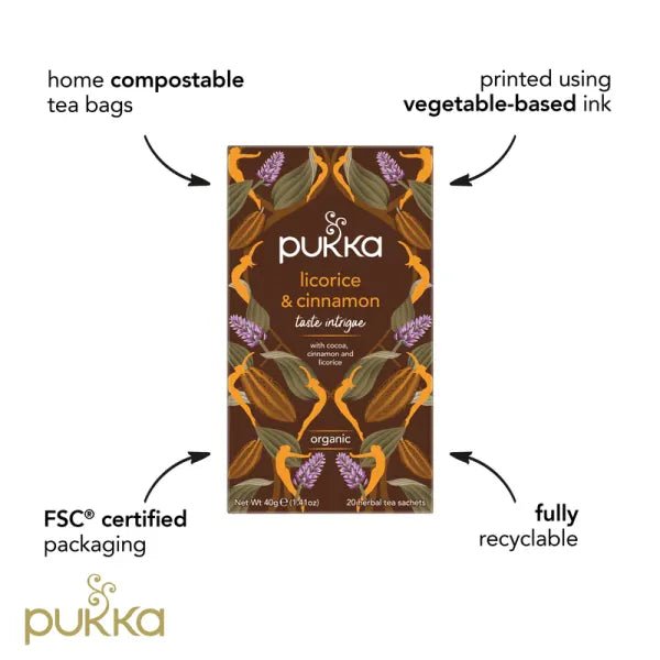 Licorice & Cinnamon 20 Bags - Eco Natural Products - Pukka Herbs - Tea herbal