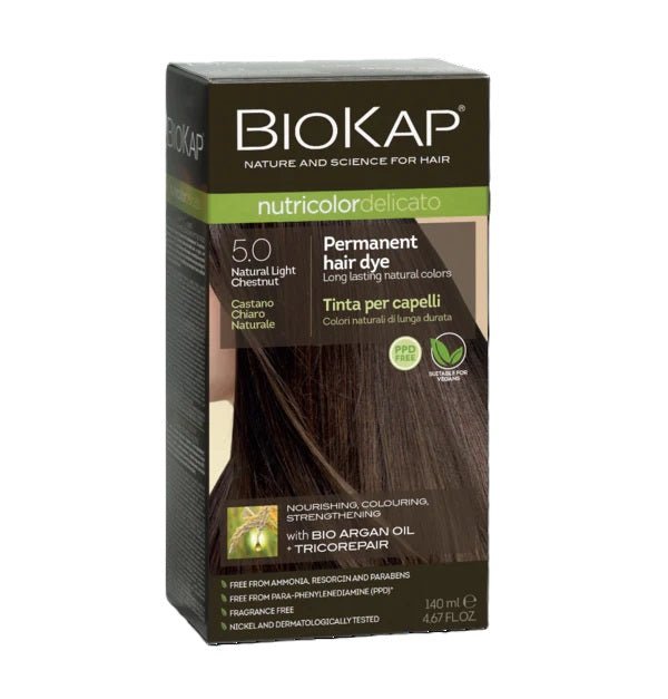 Light Chestnut 5.0 Rapid Permanent Hair Dye 140ml - Eco Natural Products - BioKap - Hair dye