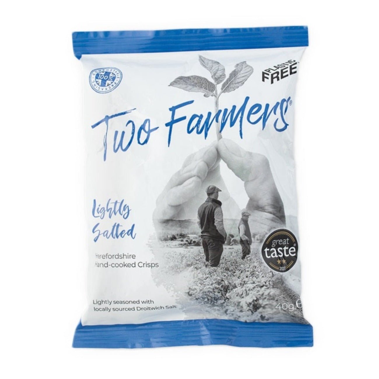 Lightly Salted Crisps Compostable Packaging 40g - Two Farmers - Potatoe Crisps - Eco Natural Products