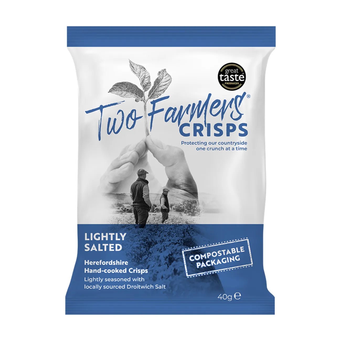 Lightly Salted Hand - cooked Crisps 40g - Two Farmers - Chips - Two Farmers