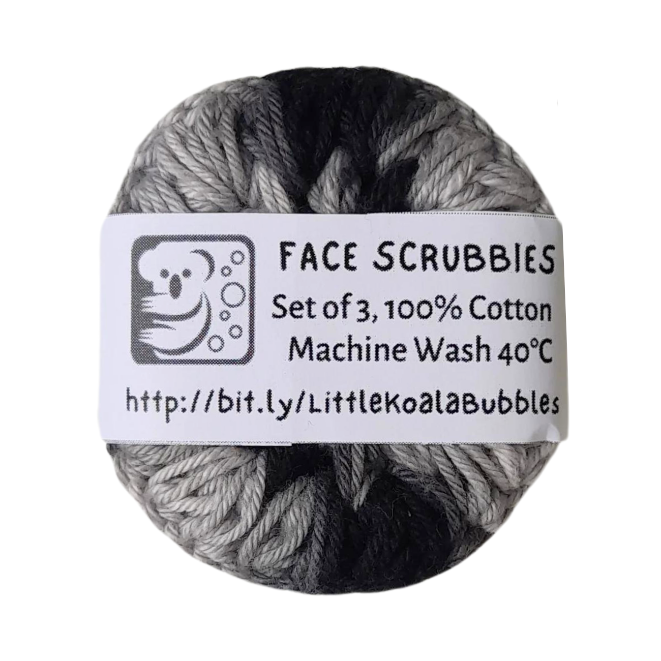Monochrome 100% Cotton Face Scrubbies 3pcs