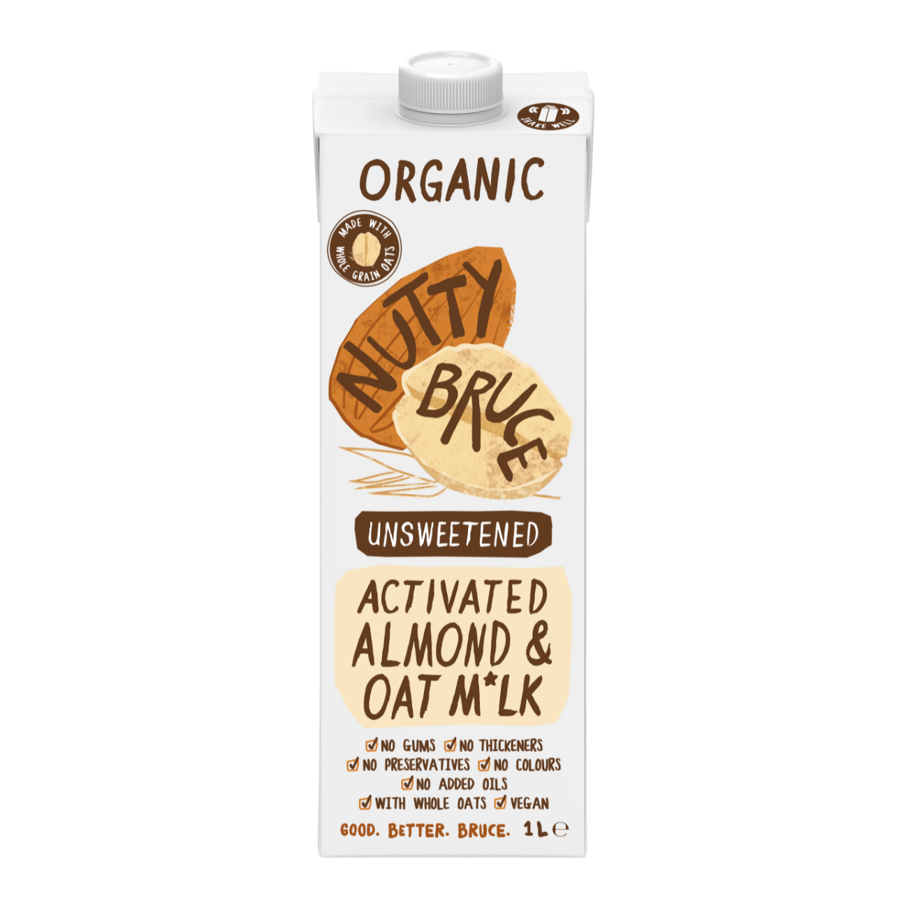 Organic Activated Almond and Oat Milk 1L