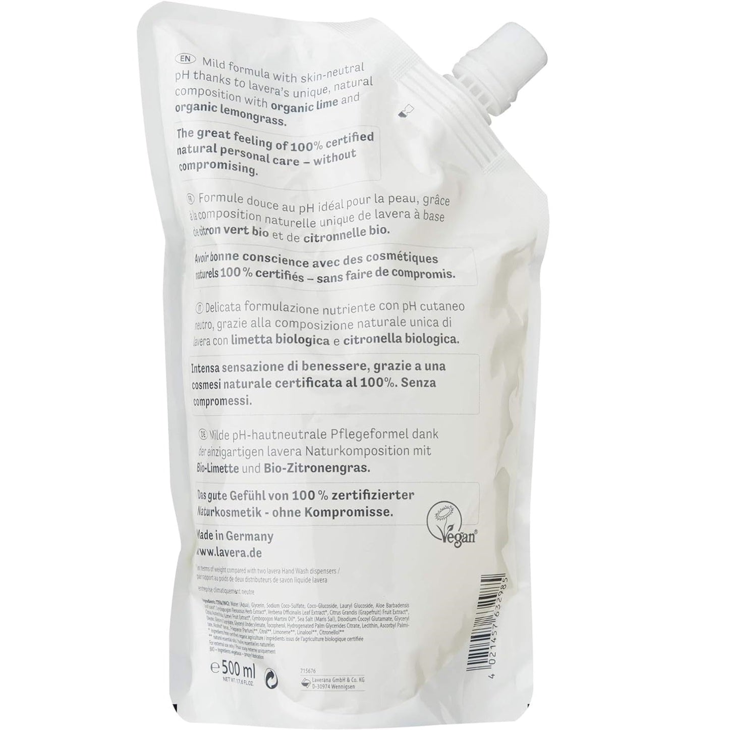 Lime Care Fresh Refill Pouch Hand Wash 500ml - Lavera - Hand wash - Eco Natural Products