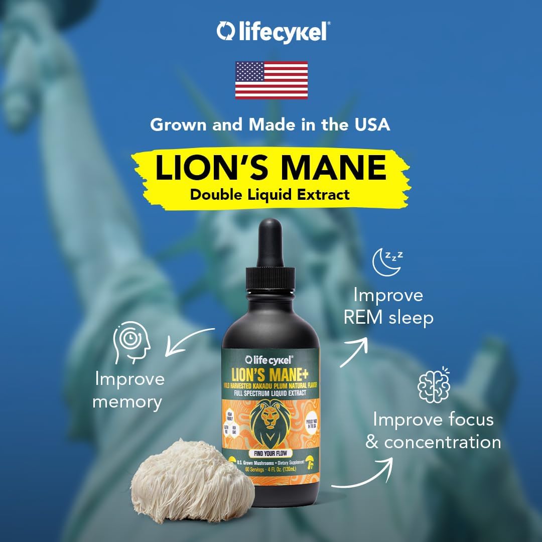 Lions Mane Dual Mushroom Liquid Extract 60ml - Lifecykel - Herbal Supplements - Eco Natural Products