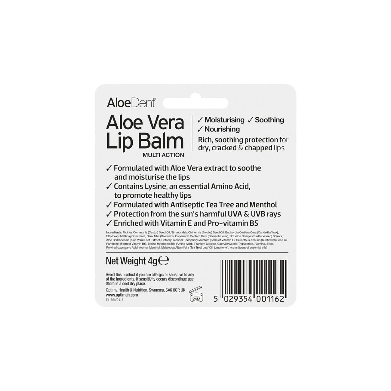 Lip Balm With Tea & Lysine 4g - Aloe Dent - Lip Balm - Eco Natural Products