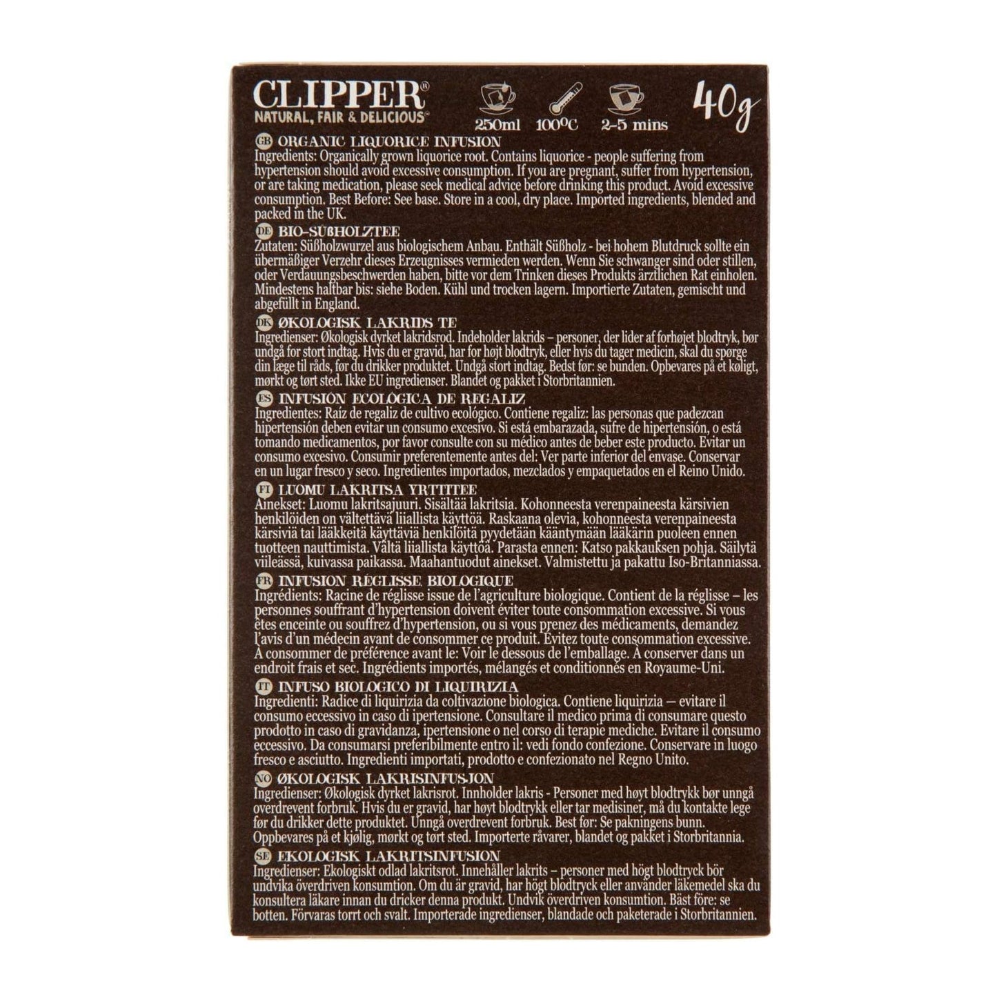 Liquorice Infusion 20 Bags - Clipper - Infusion - Eco Natural Products