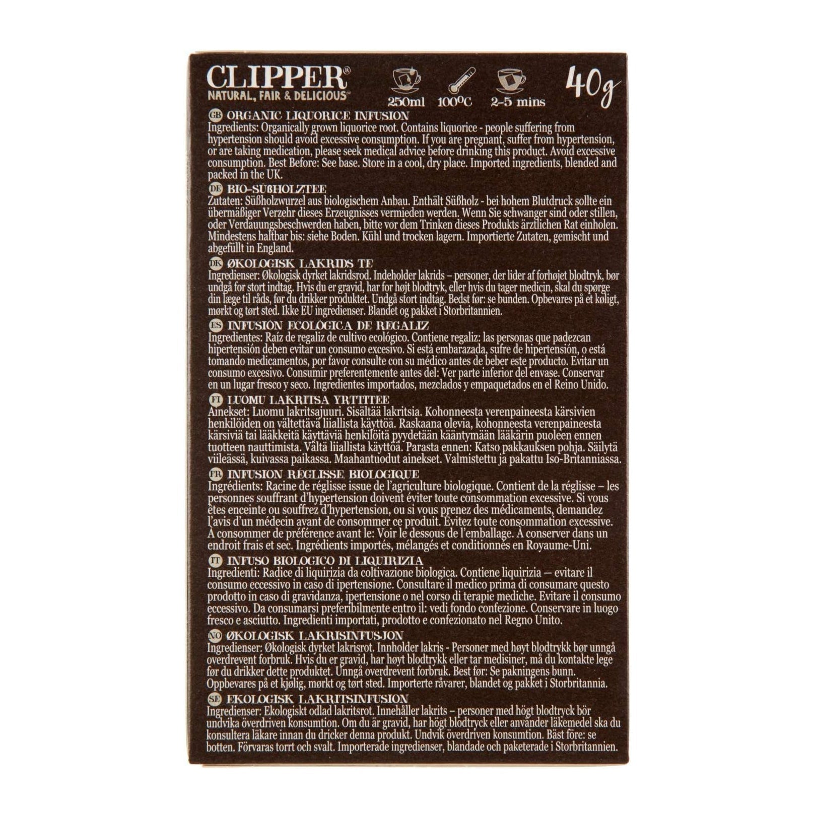 Liquorice Infusion 20 Bags - Clipper - Infusion - Eco Natural Products