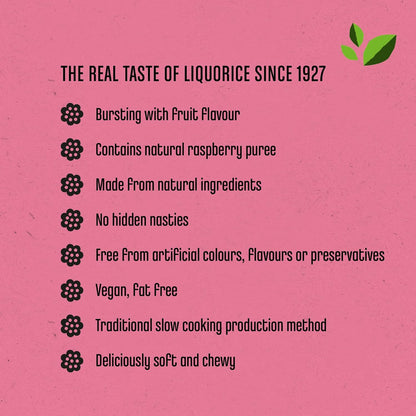 Liquorice Raspberry Cuts 200g - Panda Liquorice - Liquorice - Eco Natural Products