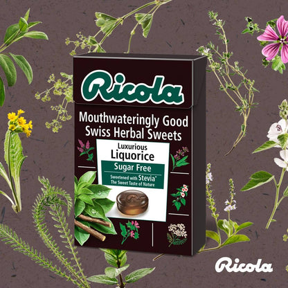 Liquorice Sugar Free with Stevia Swiss Herbal Sweets 45g - Ricola - Herbal sweets - Eco Natural Products