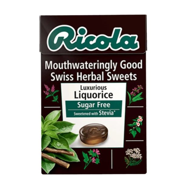 Liquorice Sugar Free with Stevia Swiss Herbal Sweets 45g - Ricola - Herbal Sweets - Ricola