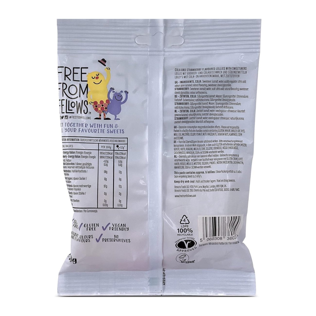 Lollipops Sweets 60g - Eco Natural Products - Free from fellows - Sweets