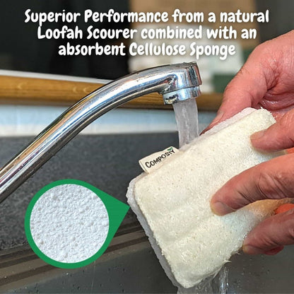 Loofah Scourer Sponges 6 Pack - Composty - Sponges & Scouring Pads - Composty