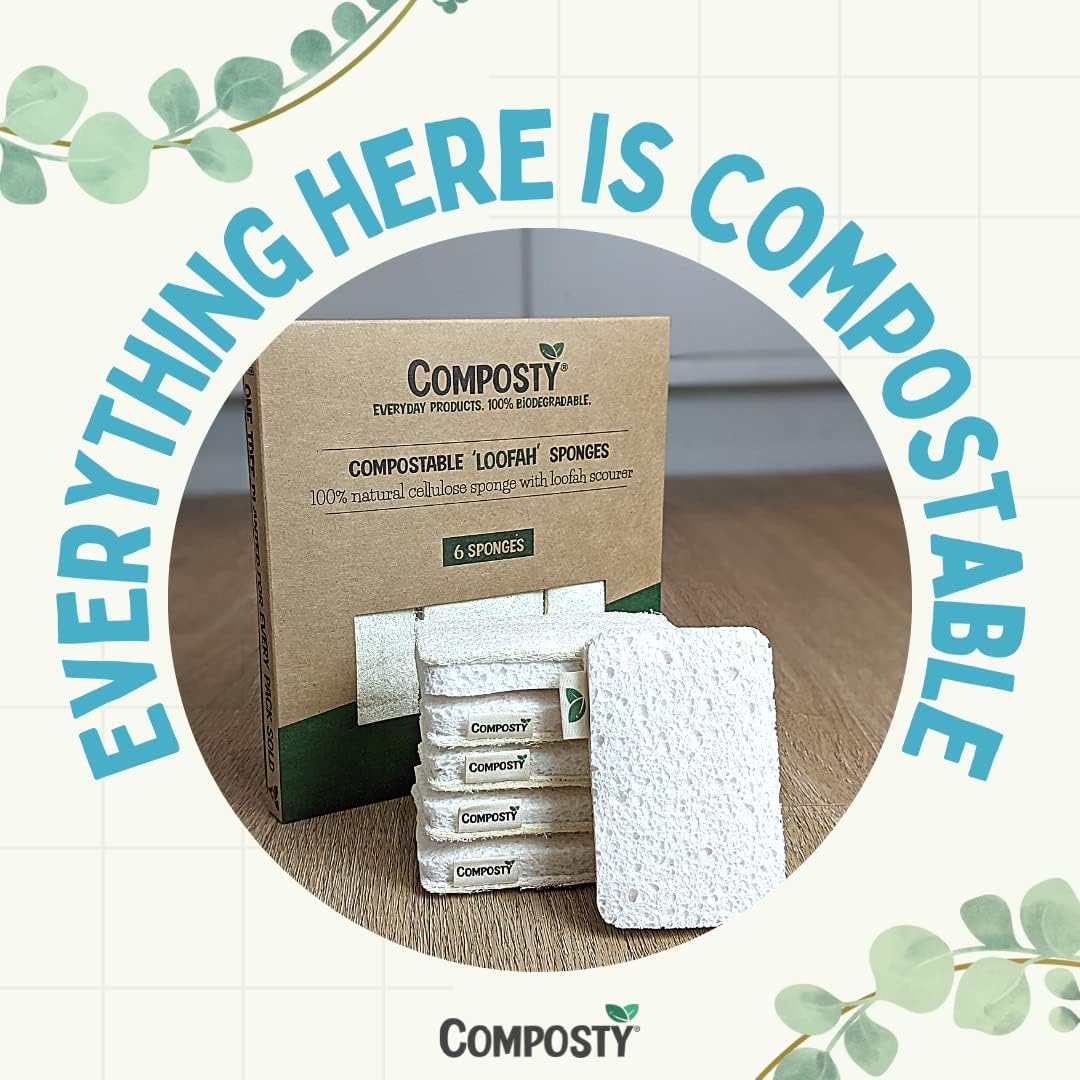 Loofah Scourer Sponges 6 Pack - Composty - Sponges & Scouring Pads - Composty