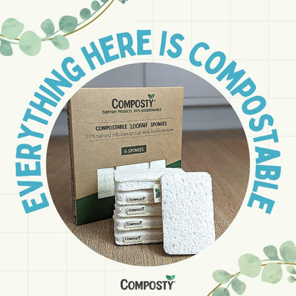 Loofah Scourer Sponges 6 Pack - Composty - Sponges & Scouring Pads - Composty