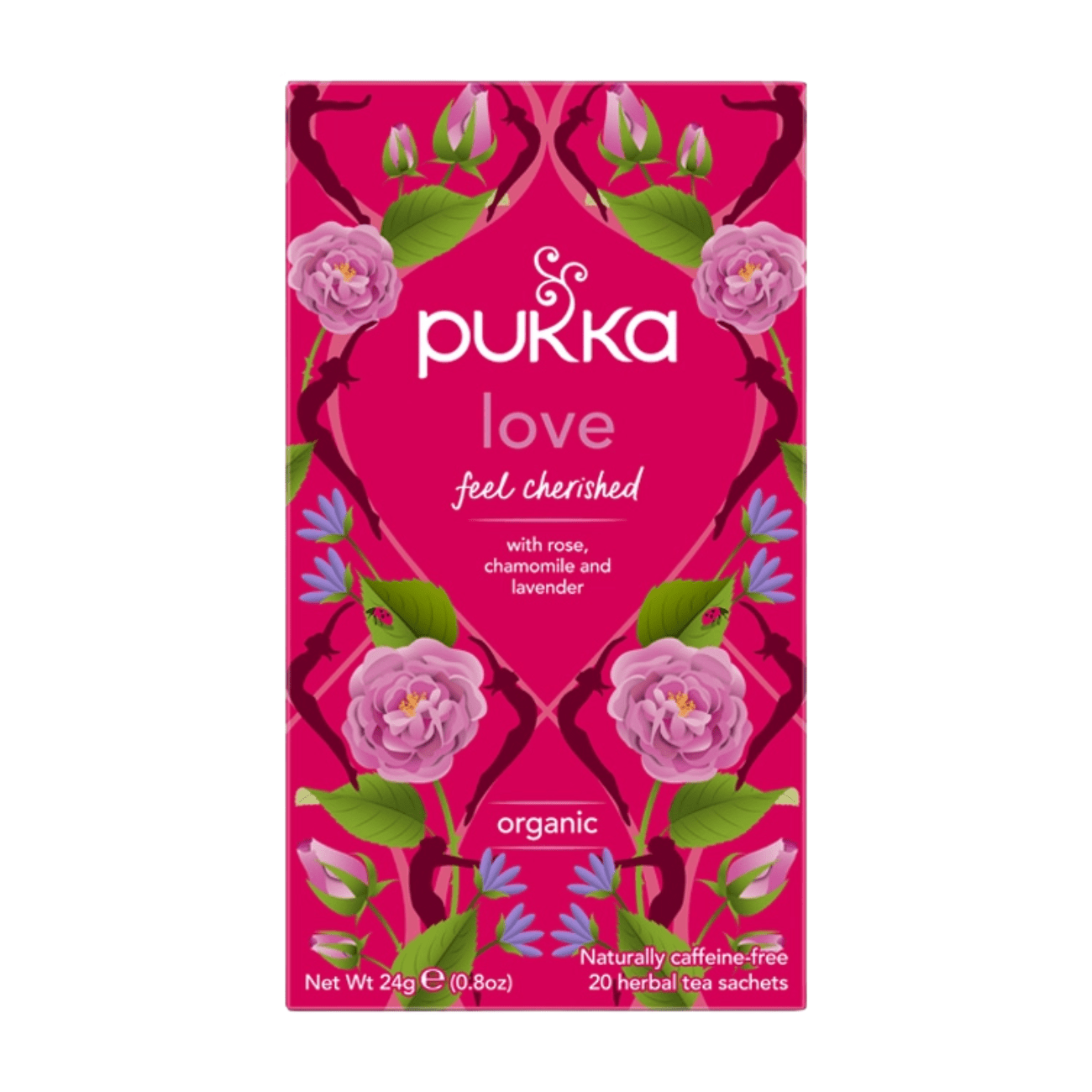 Love Rose Chamomile & Lavender Herbal Tea 20 Sachets - Pukka Herbs - Teas - Pukka Herbs