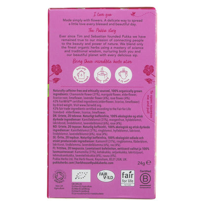 Love Rose Chamomile & Lavender Herbal Tea 20 Sachets - Pukka Herbs - Teas - Pukka Herbs
