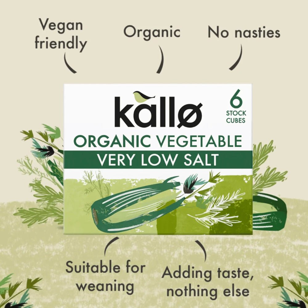 Low Salt Organic Vegetable Stock 6 Cubes - Kallo - Herbs & Spices - Kallo