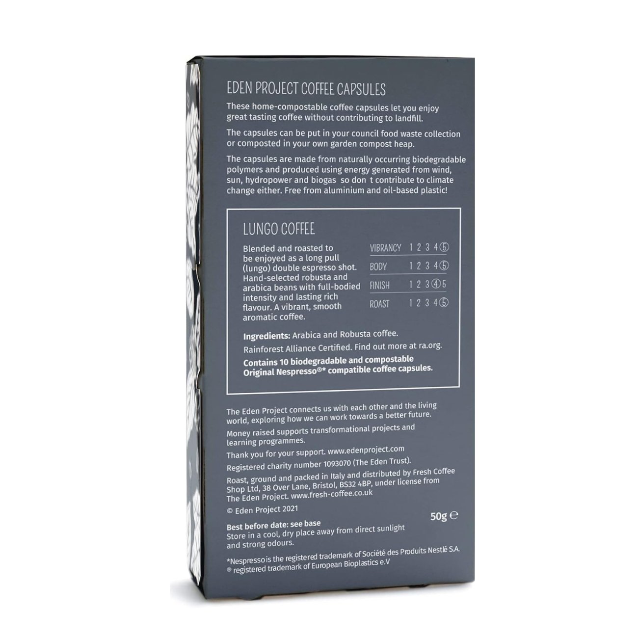 Lungo Coffee Capsules x 10 - Eden Project - Coffee - Eco Natural Products