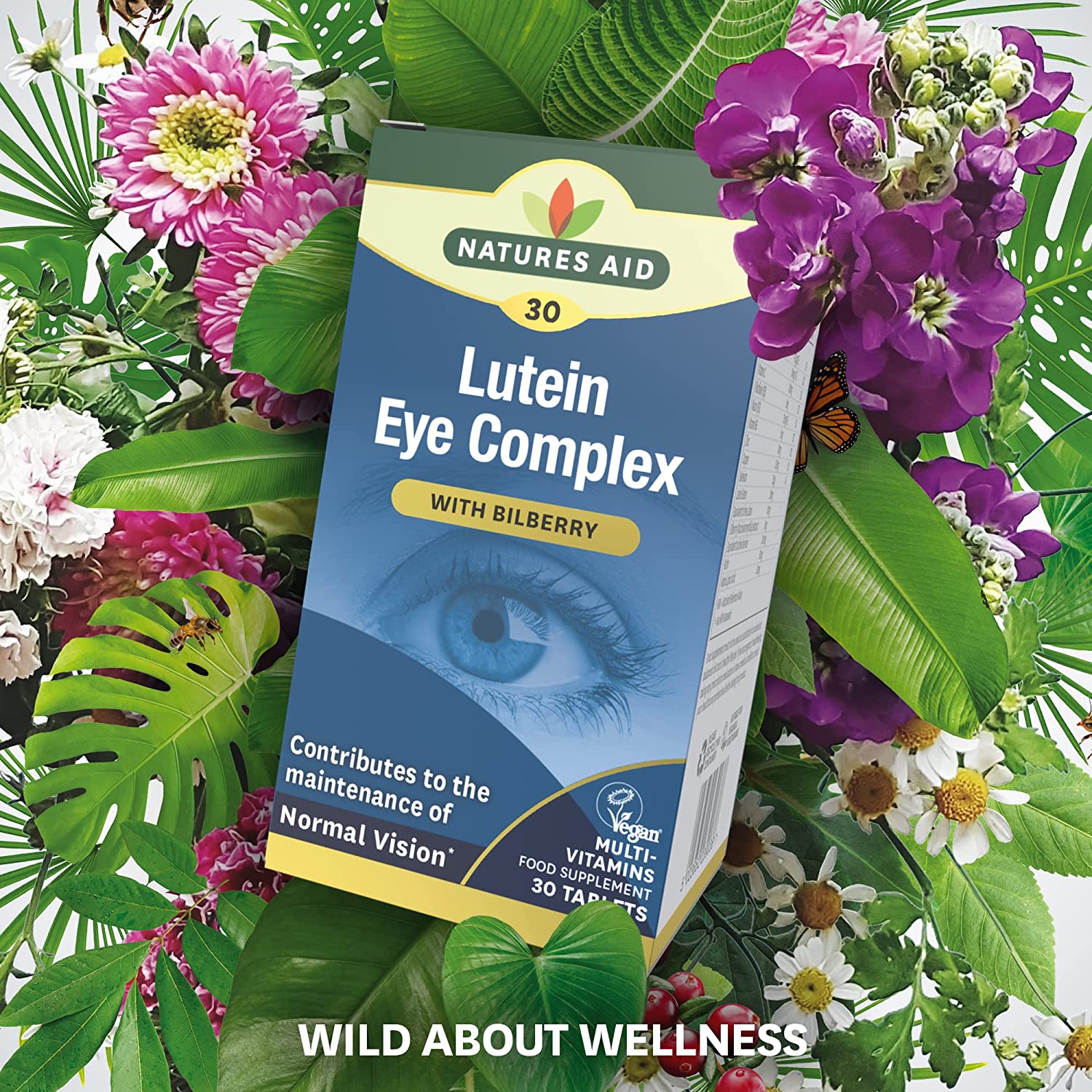 Lutein Eye Complex with Bilberry 30 Tablets - Eco Natural Products - Natures Aid - Vitamins & Supplements