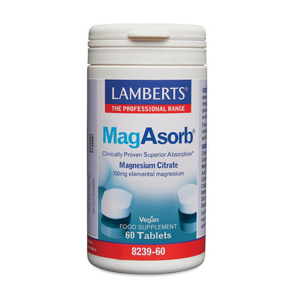 MagAsorb 60 Tablets - Lamberts - Food Supplement - Eco Natural Products