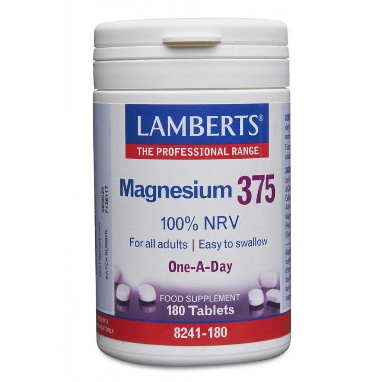 Magnesium 375 180 Tablets - Eco Natural Products - Lamberts - Food Supplement