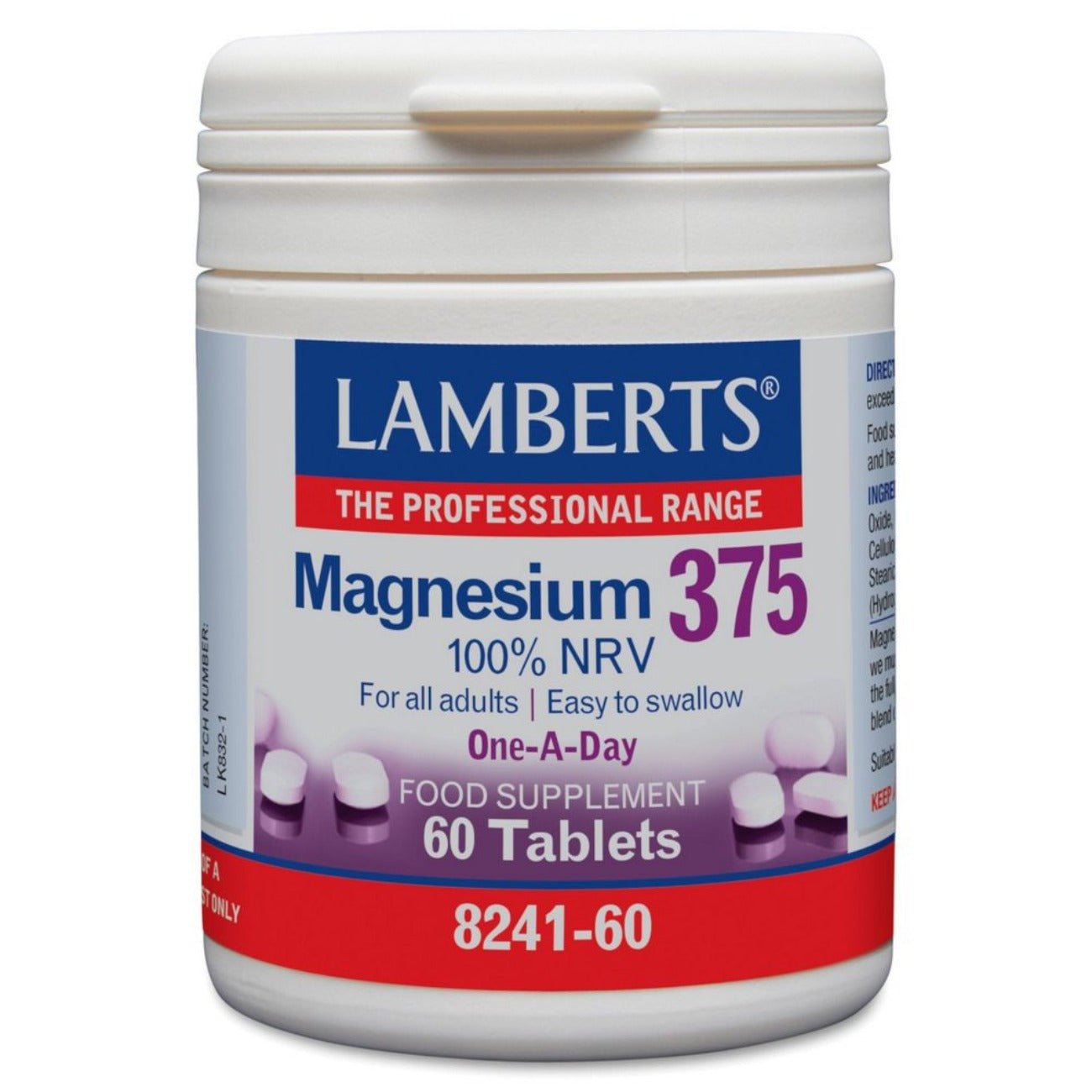 Magnesium 375 60 Tablets - Eco Natural Products - Lamberts - Food Supplement